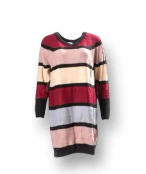 Lauren - Maroon Blush Cream Stripe Sweater Knit