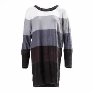 Lauren - White Grey Black Stripe Sweater Knit