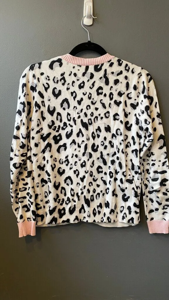 Leopard Cotton Cardigan Sweater