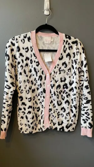 Leopard Cotton Cardigan Sweater