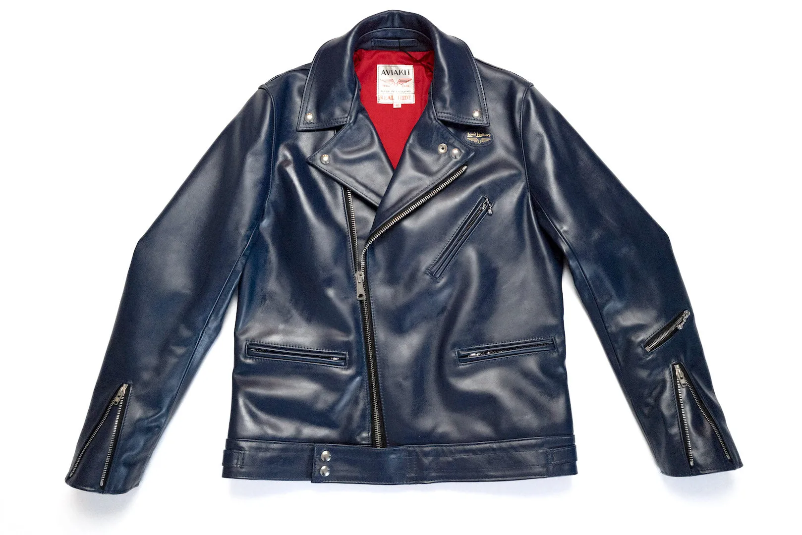 Lewis Leathers 441T Navy Horsehide 'Cyclone' Jacket (Tight fit)