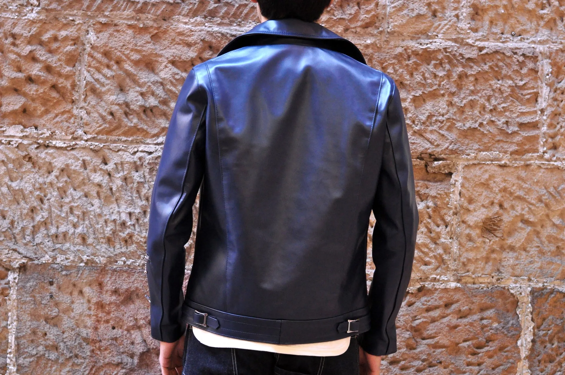 Lewis Leathers 441T Navy Horsehide 'Cyclone' Jacket (Tight fit)