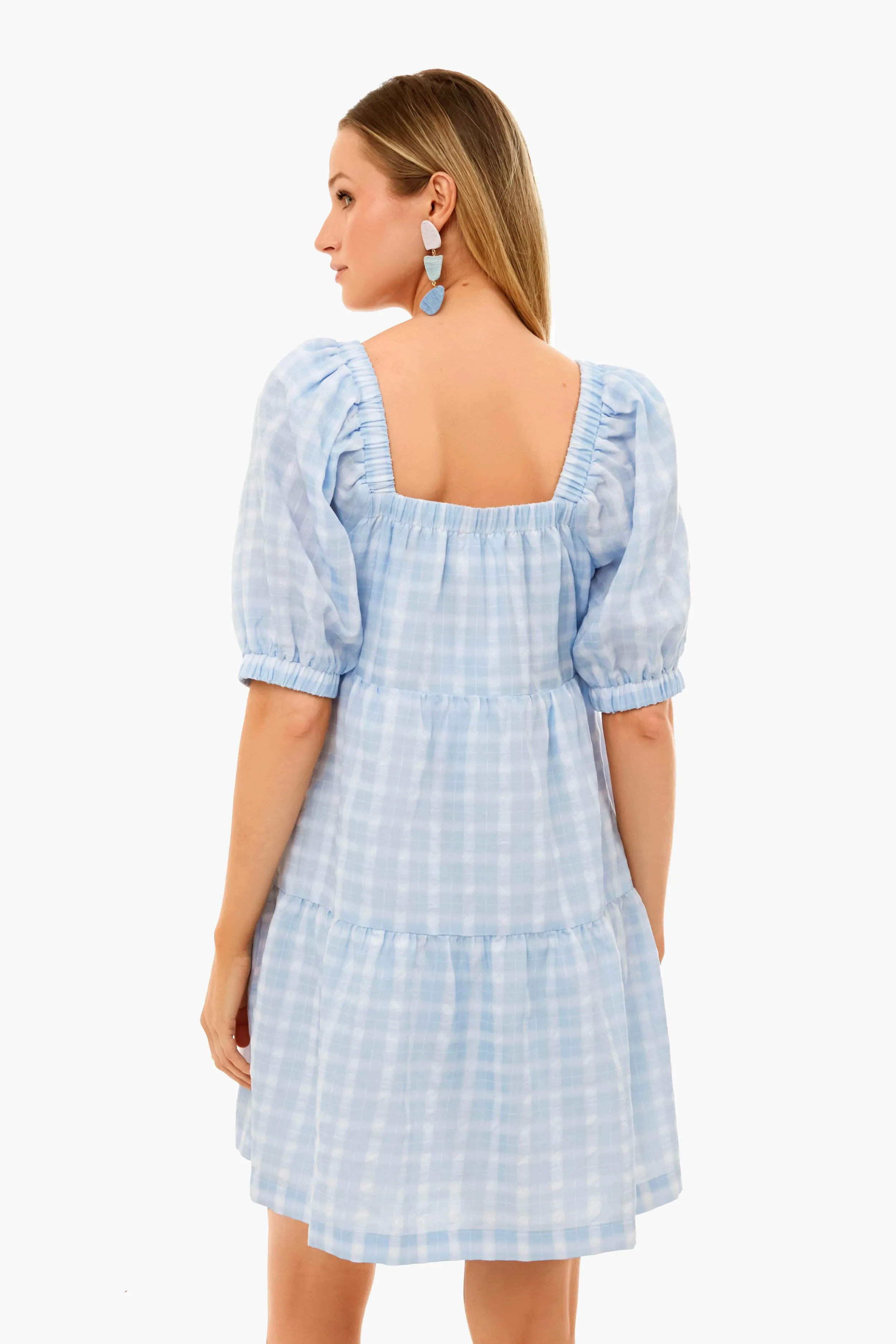 Light Blue Gingham Gretta Mini Dress
