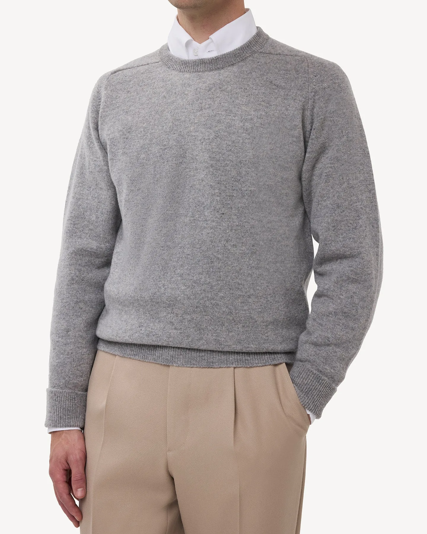 Light Grey Lambswool Crew Neck