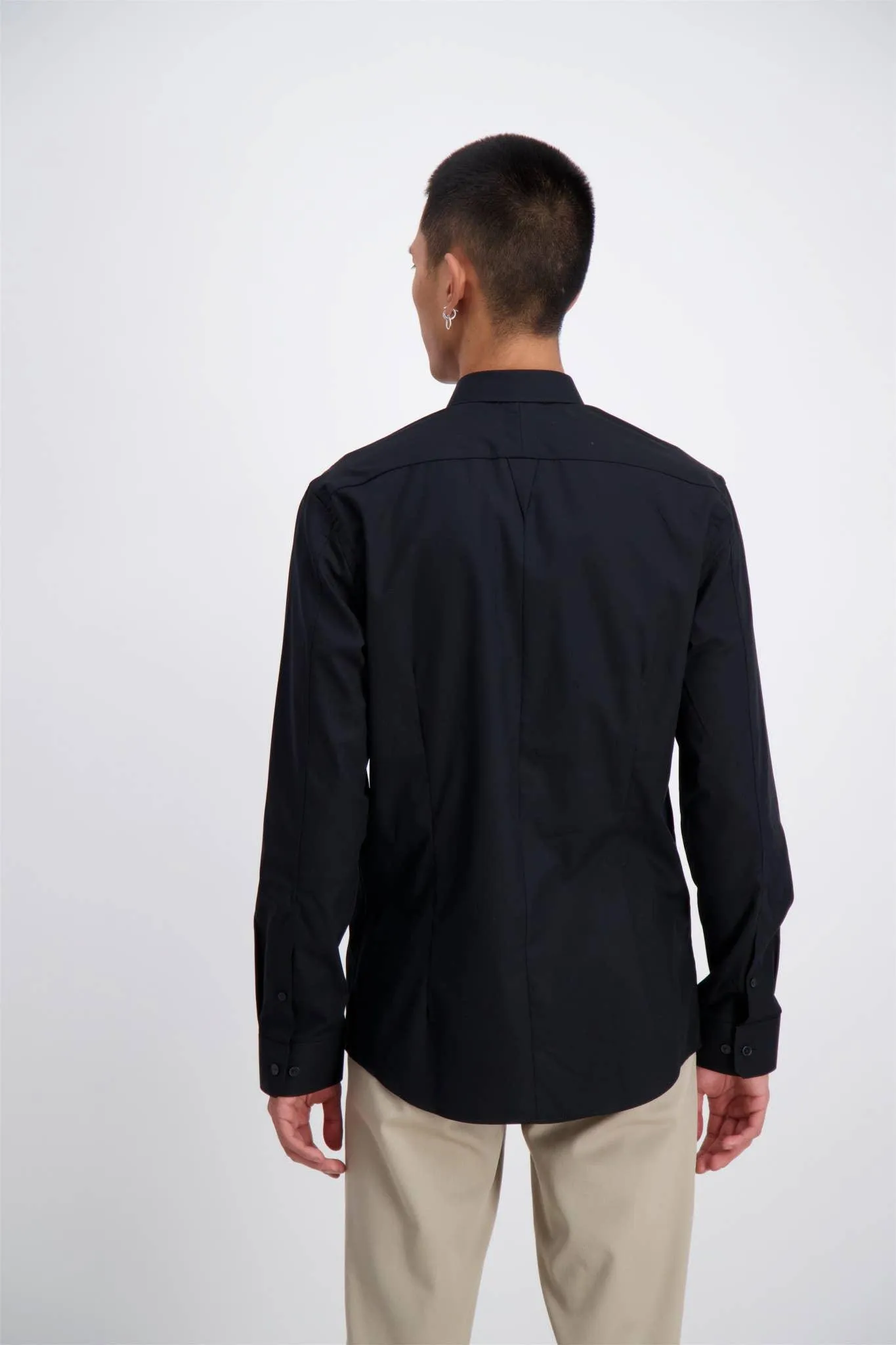 Lindbergh - Fine Cotton Twill Dress Shirt (Black)