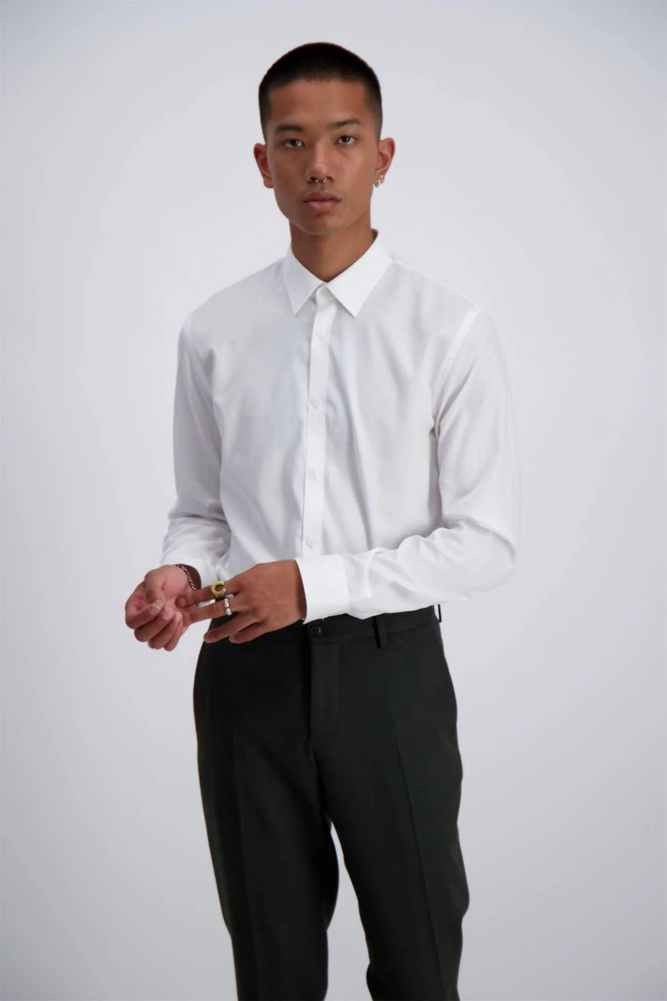 Lindbergh - Fine Cotton Twill Dress Shirt (White)