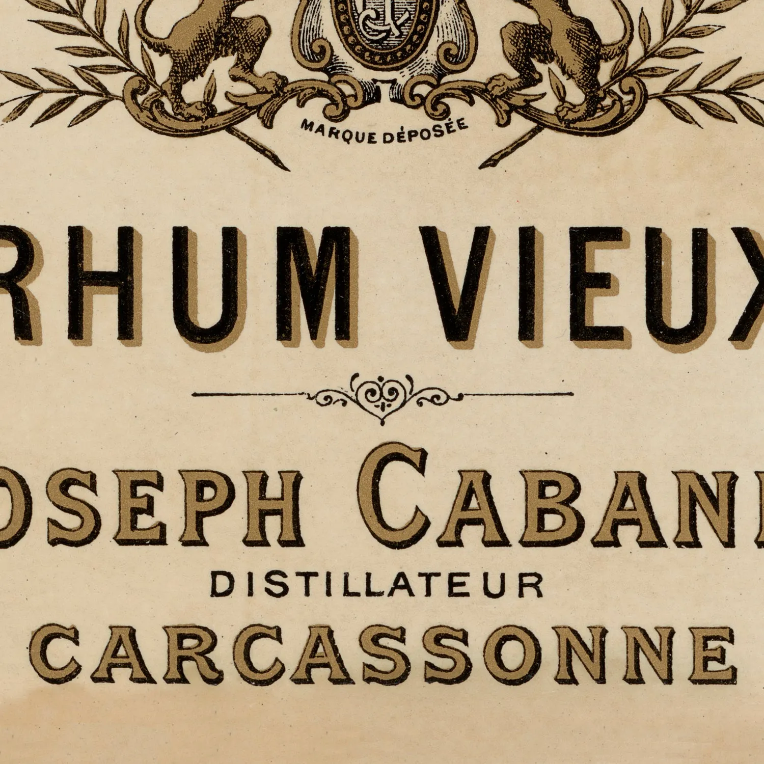 Lithograph of Antique Rum Label from the French West Indies in New Framing