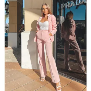 Long Sleeve Jacket Button Ladies Solid Color Women's Suit High Quality Formal Ladies Blazers Casual Trendy