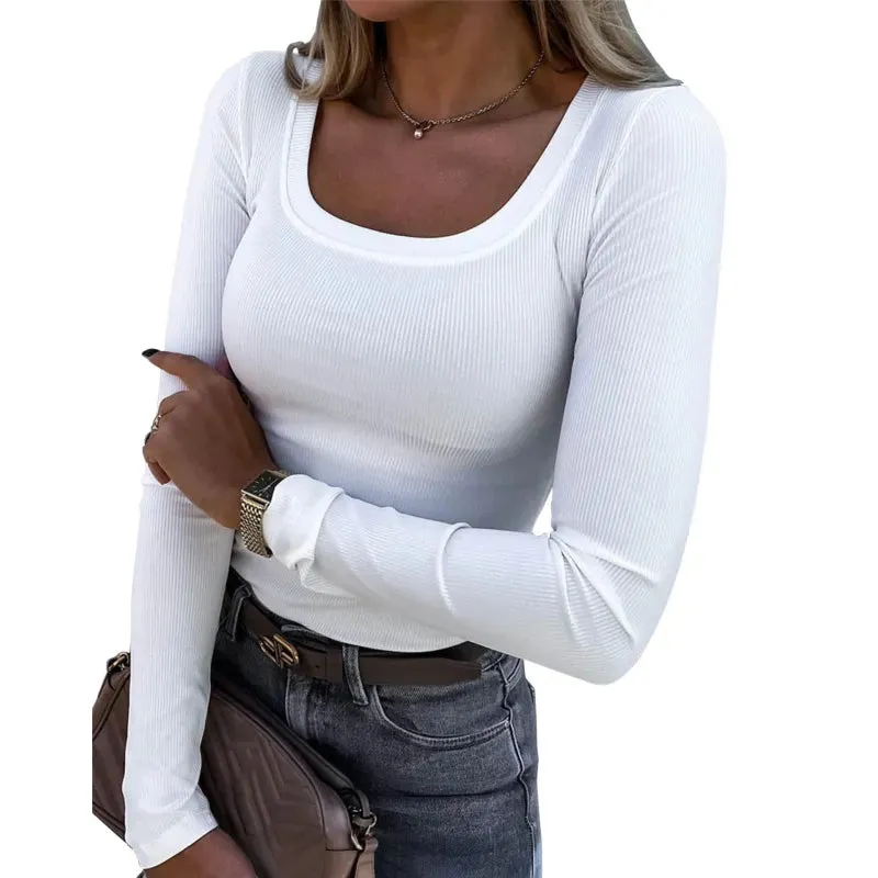 Long Sleeve Square-Neck T-Shirt