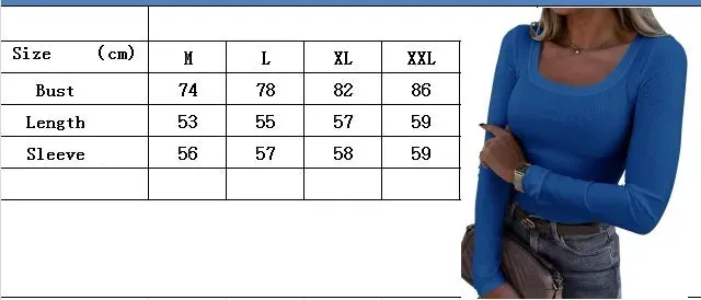 Long Sleeve Square-Neck T-Shirt
