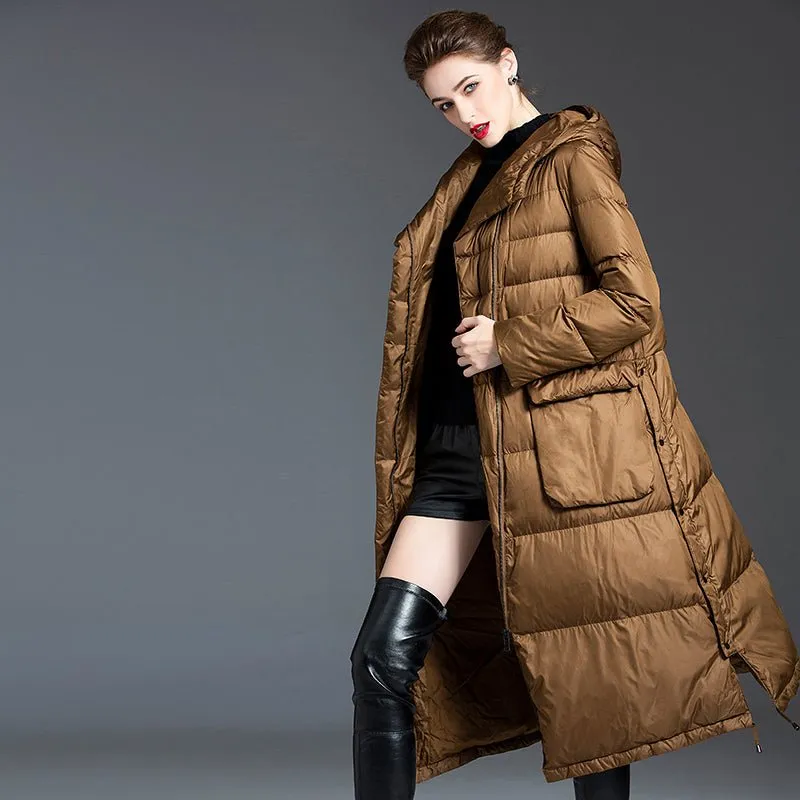 Long Winter Coats Womens Puffer Coat With Big Pocket
