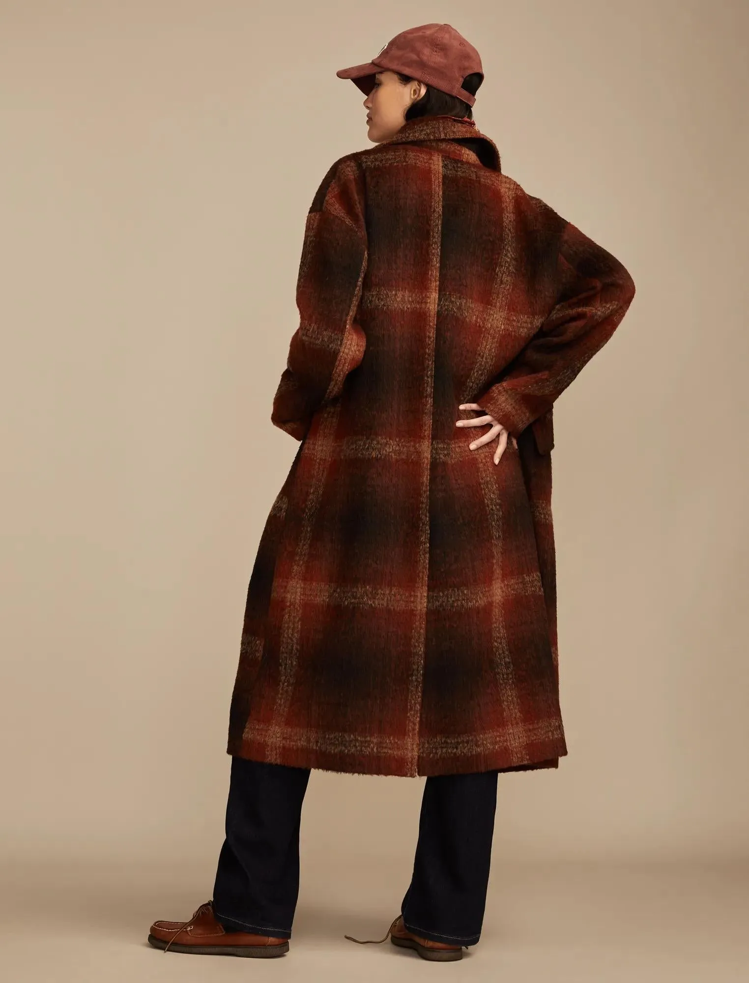 Lucky Brand Women's Plaid Oversized Maxi Coat