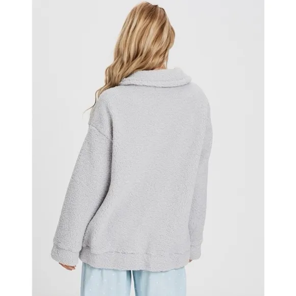 LuLu’s Charlie Holiday Oversized Sherpa Fleece Cozy Somerset Jacket