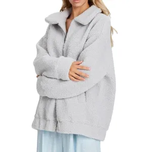 LuLu’s Charlie Holiday Oversized Sherpa Fleece Cozy Somerset Jacket