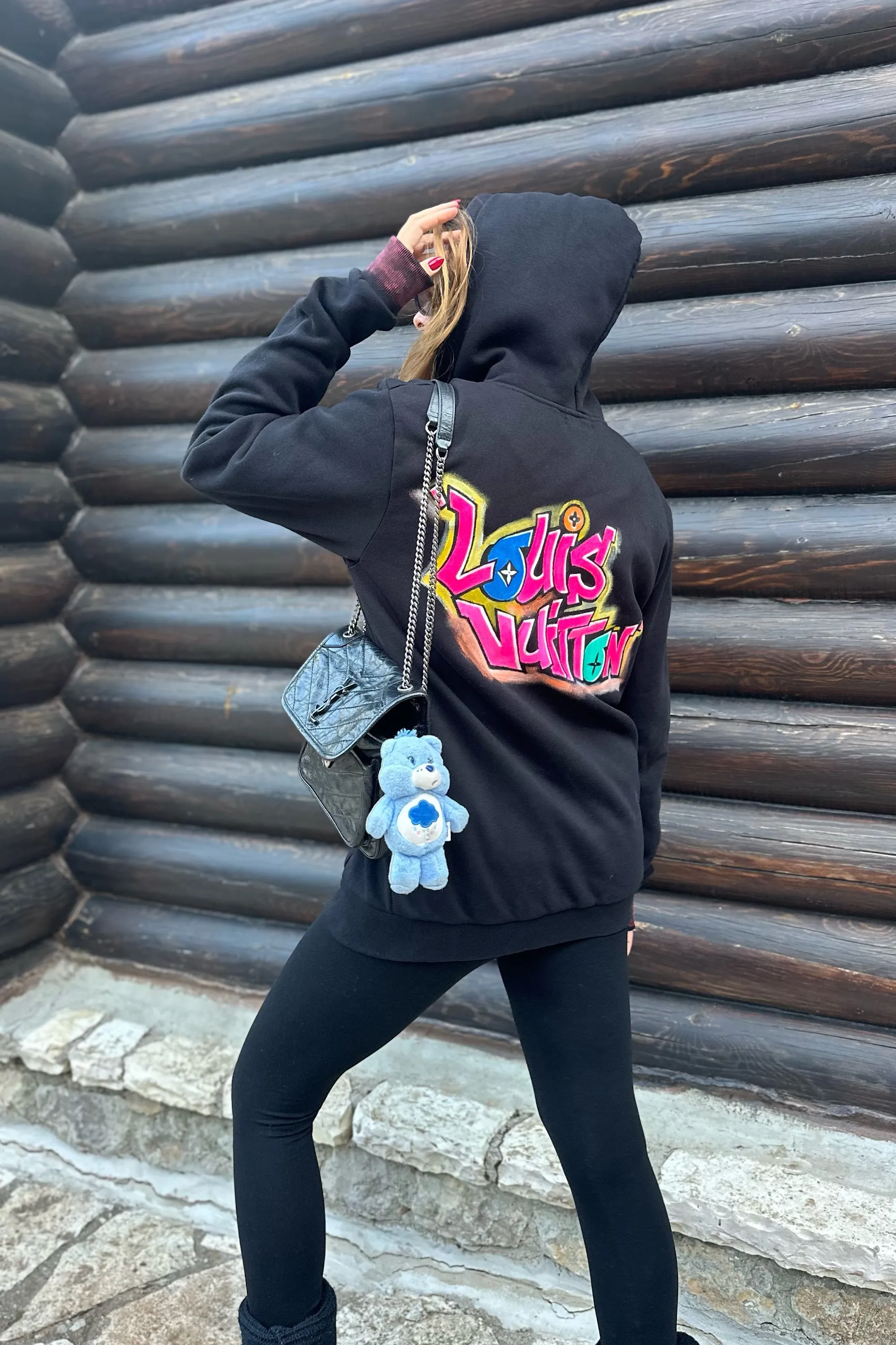 LV HAND PAINTED ZIP HOODIE