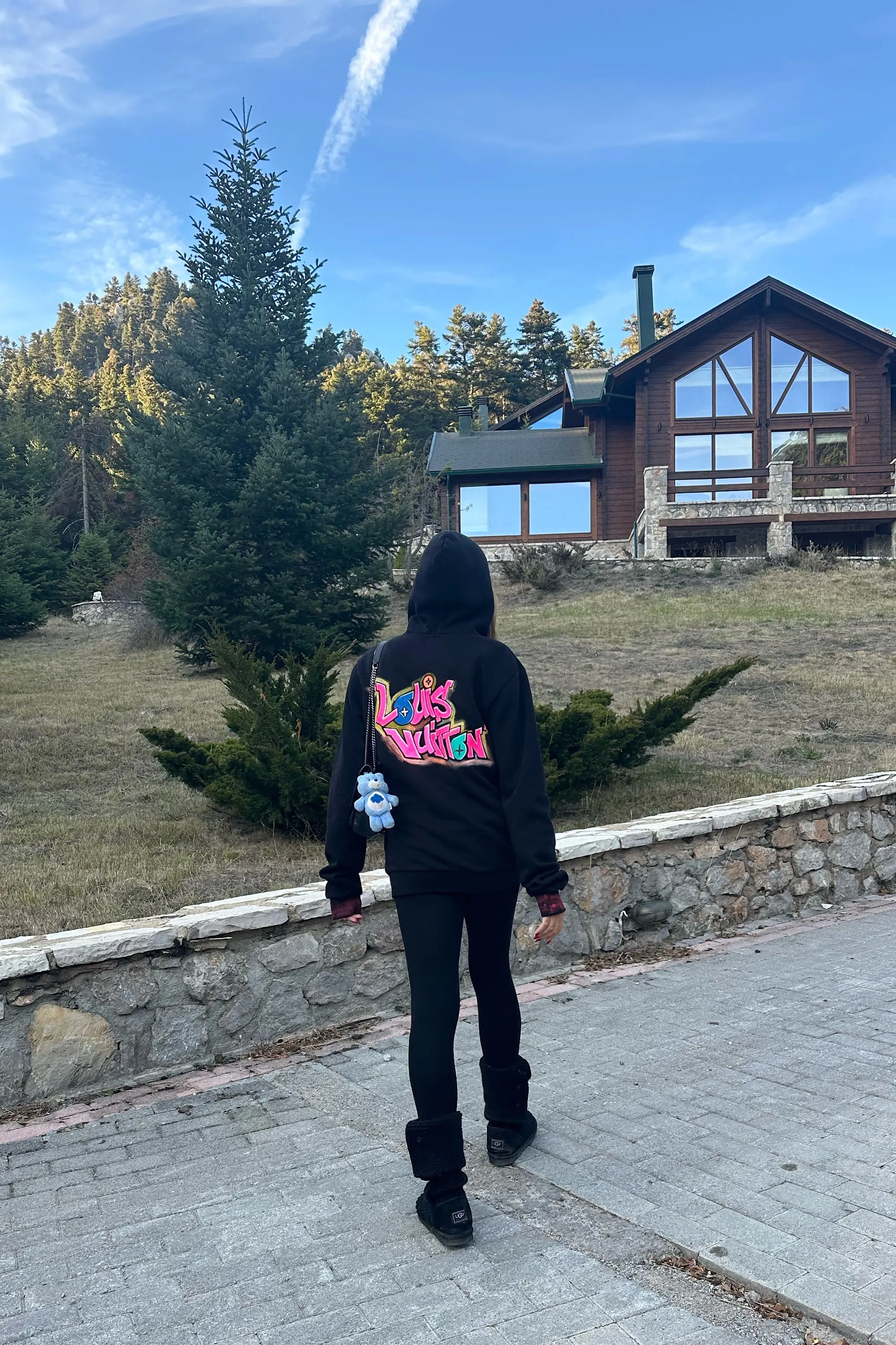 LV HAND PAINTED ZIP HOODIE
