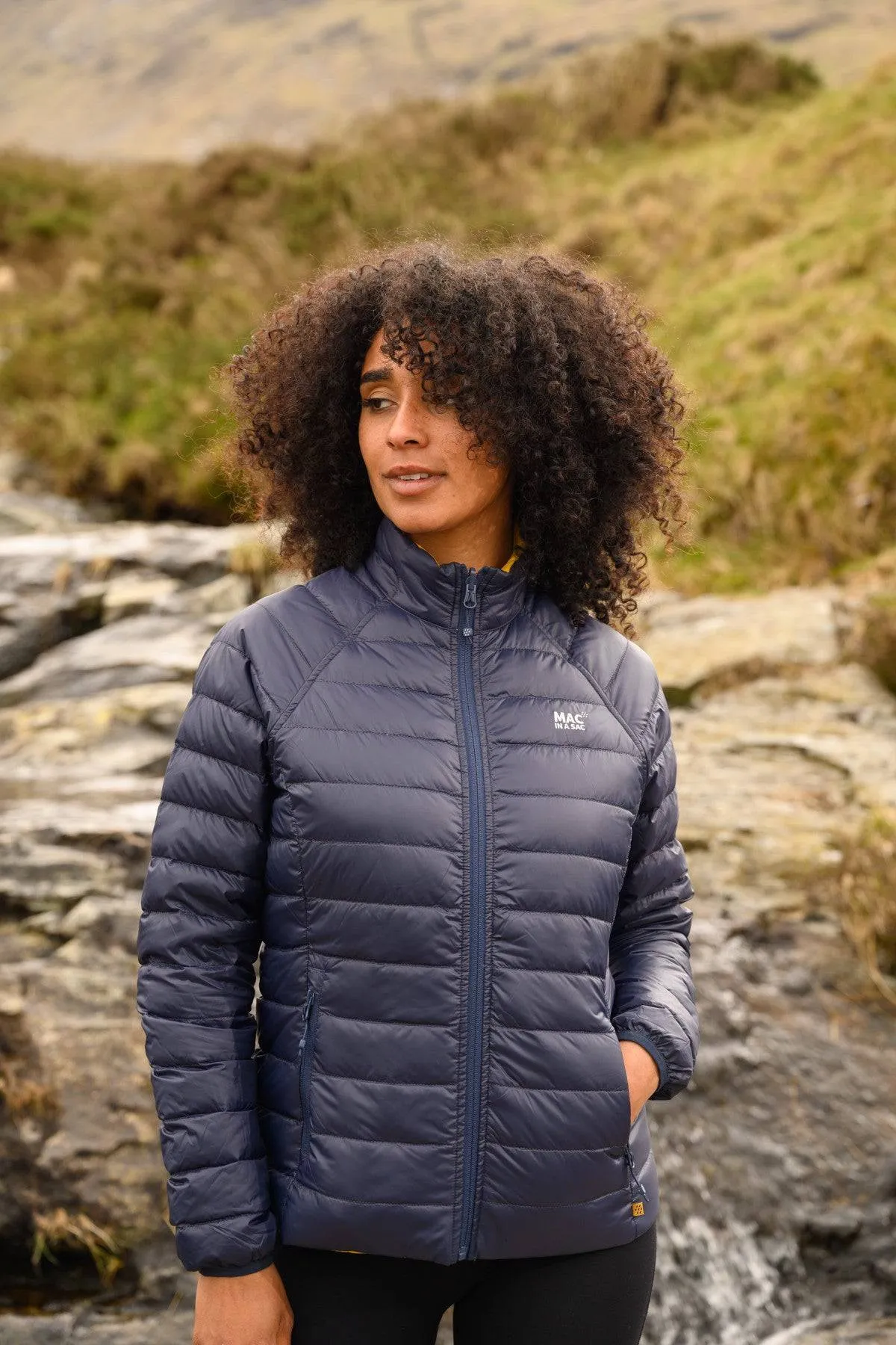 Mac in a Sac Ladies Polar Reversible Jacket -MUSTARD/NAVY