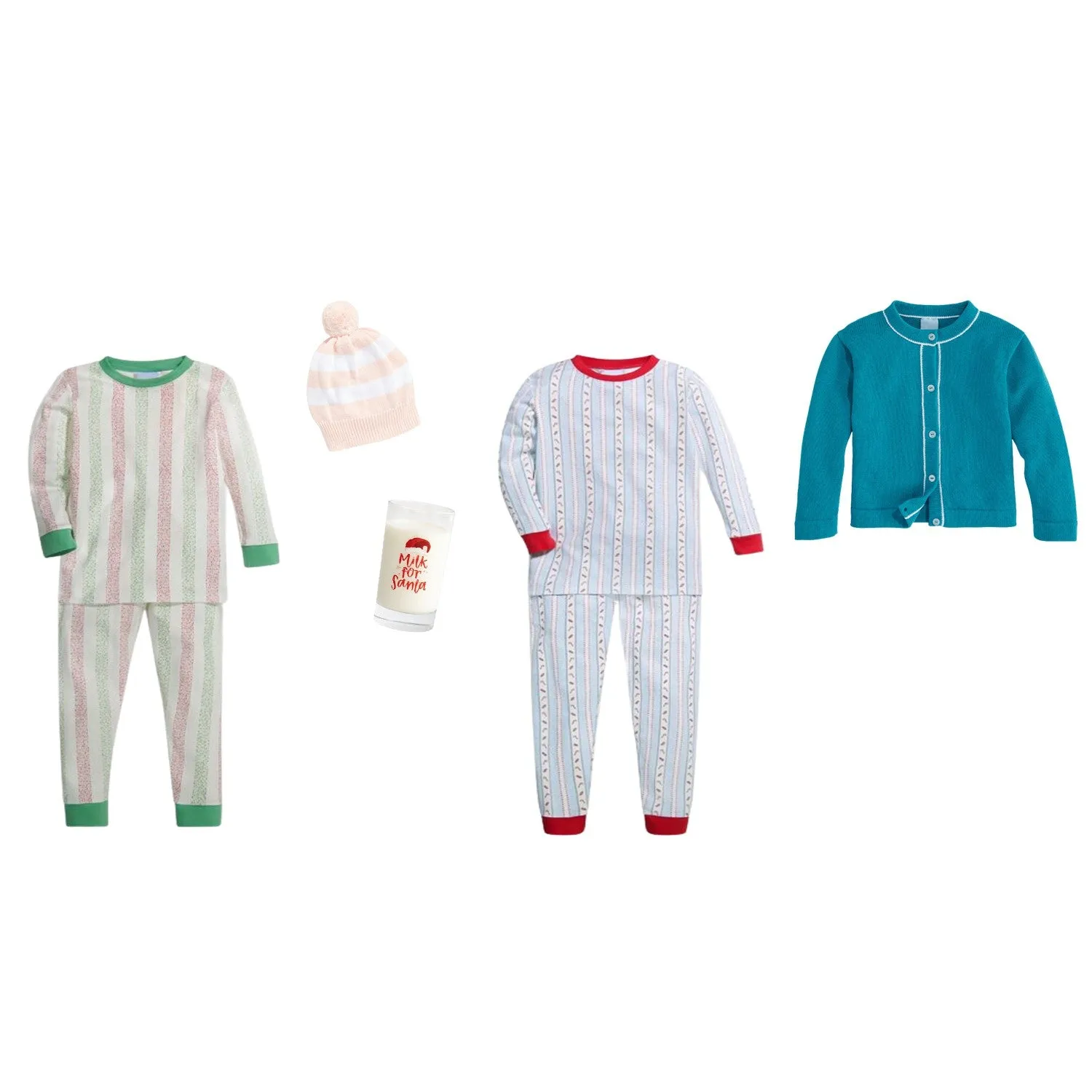 Mae Cardigan -- Teal w/ White