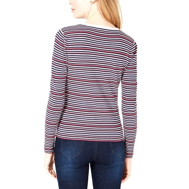 Maison Jules Women's Striped Crew-Neck Sweater