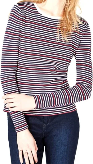 Maison Jules Women's Striped Crew-Neck Sweater