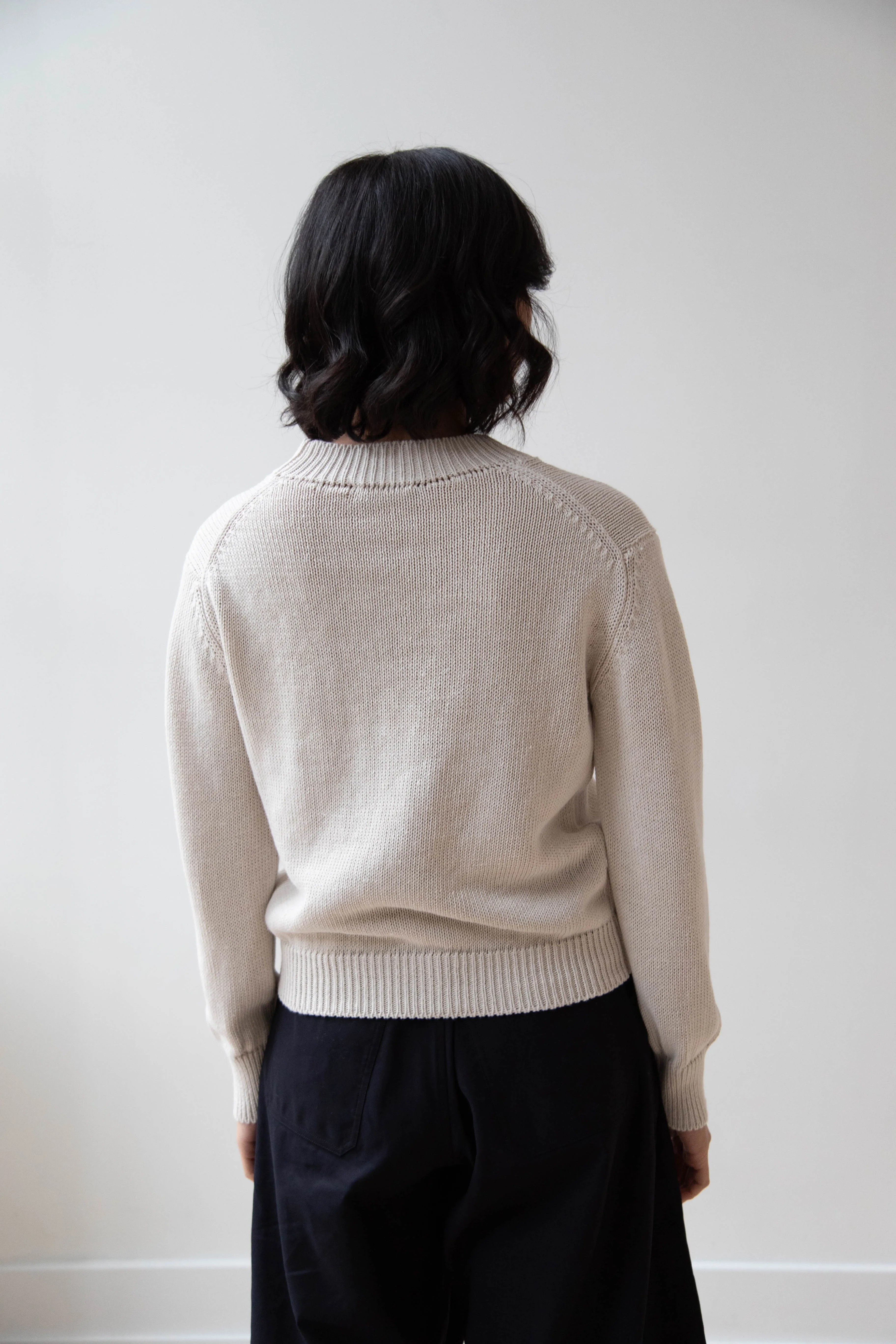 Margaret Howell | Chunky Crew Neck Jumper in Chalk