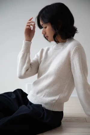 Margaret Howell | Chunky Crew Neck Jumper in Chalk