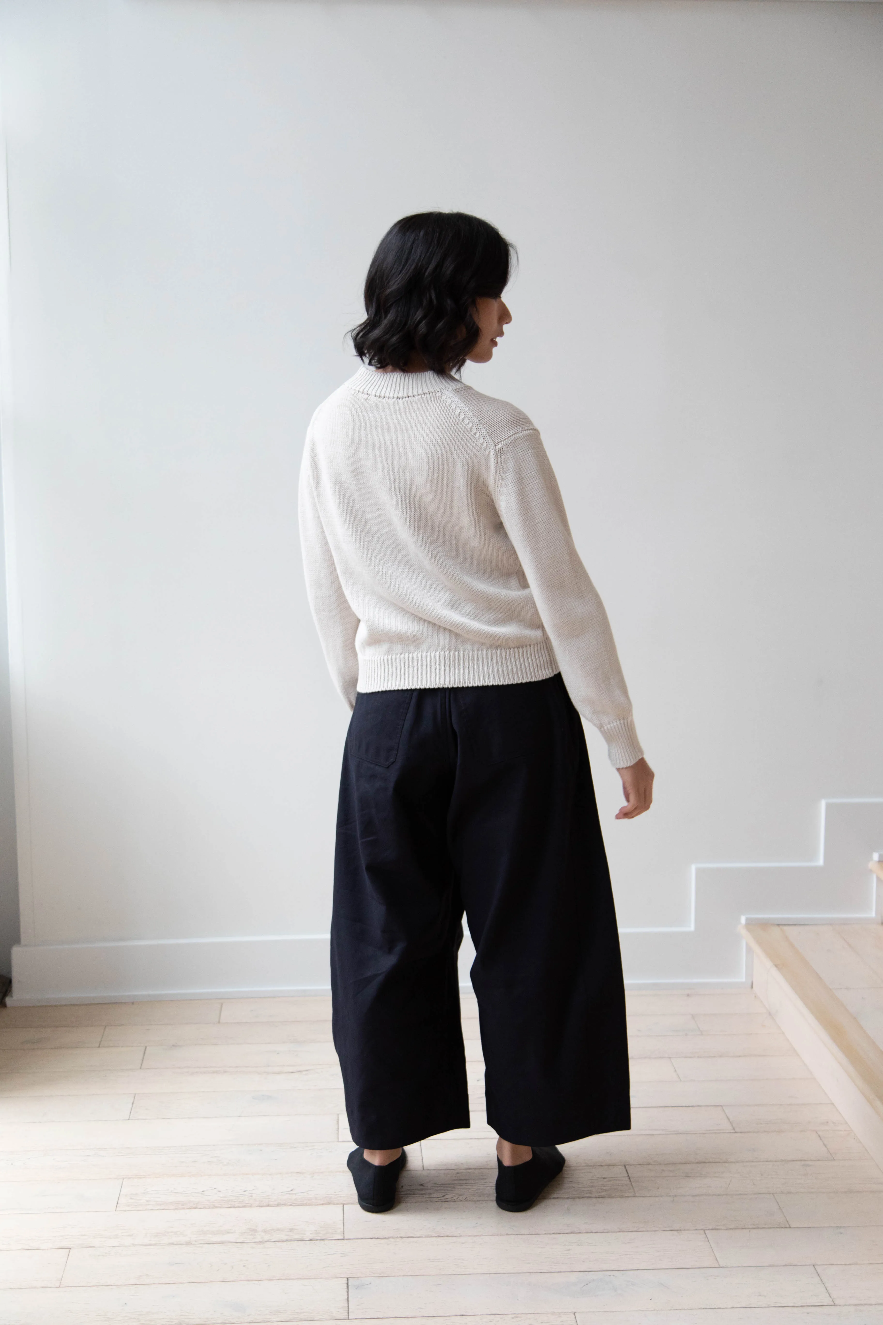 Margaret Howell | Chunky Crew Neck Jumper in Chalk