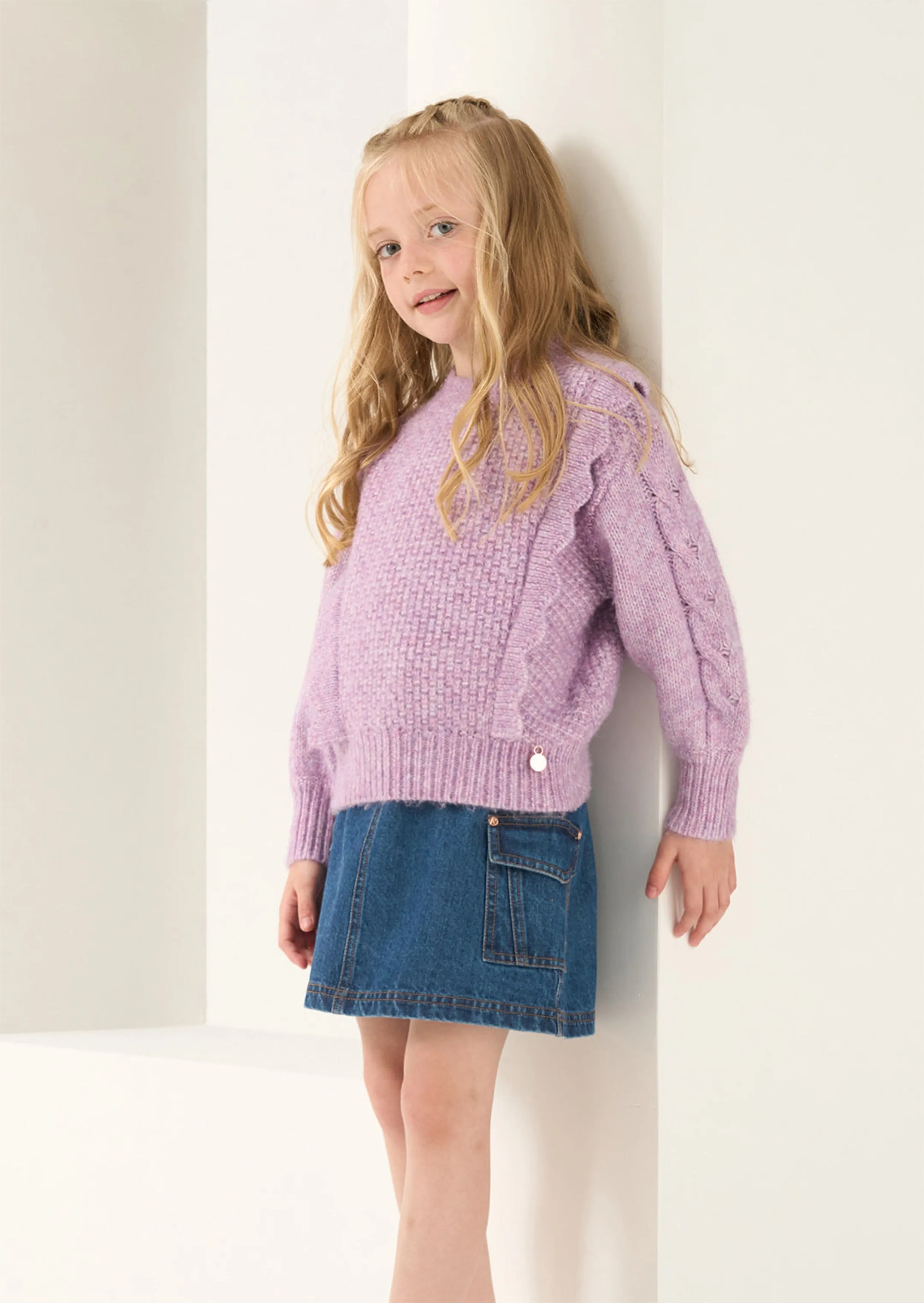Marnie Lilac Scalloped Frill Jumper