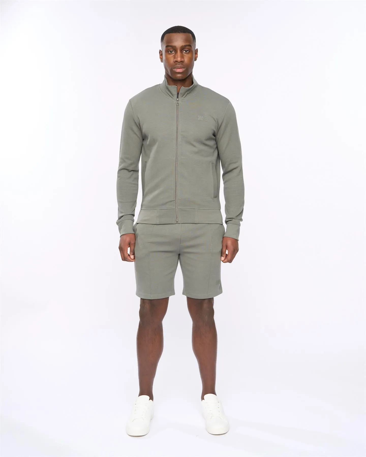 Mens Hannings Zip Thru Hoodie Olive