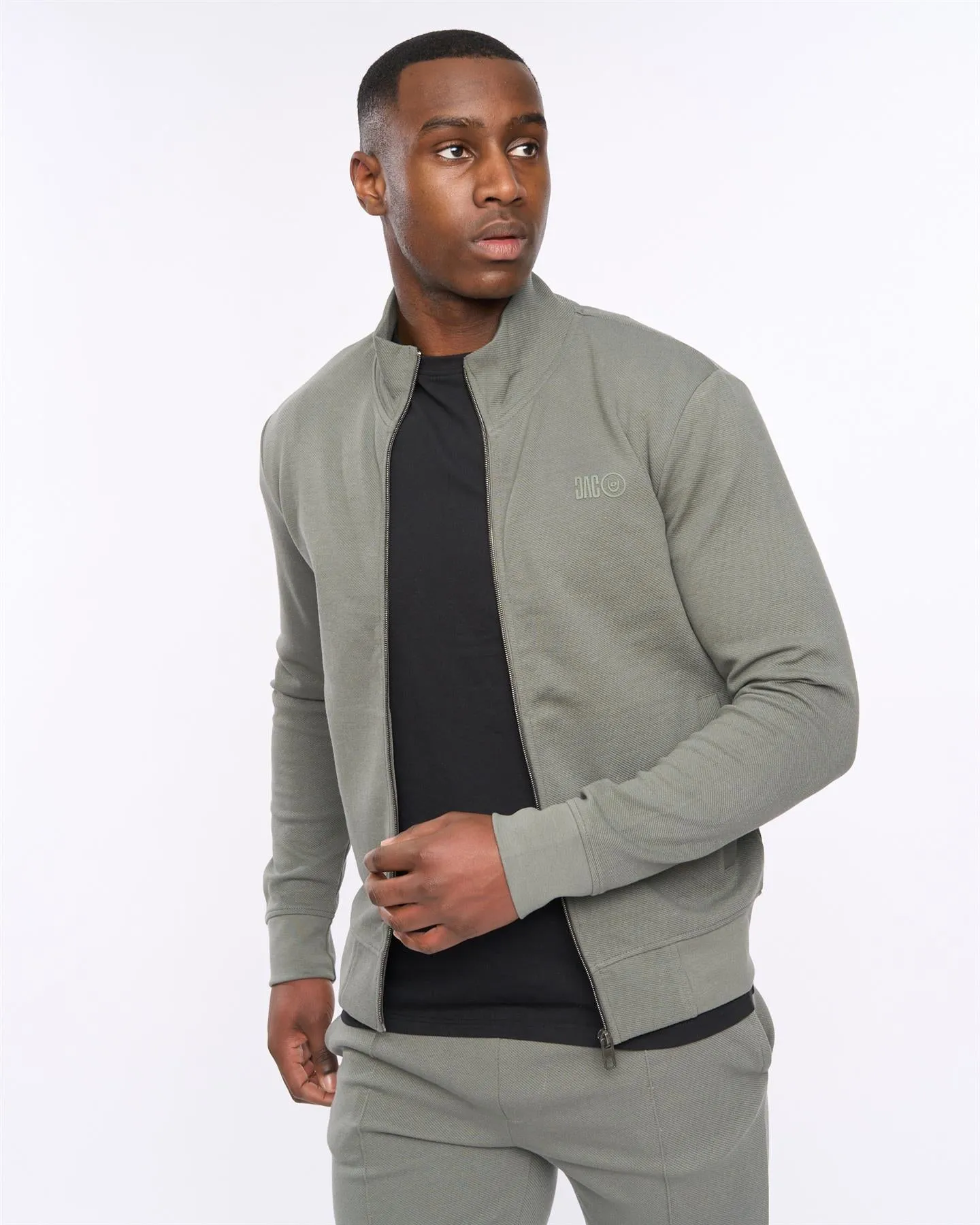 Mens Hannings Zip Thru Hoodie Olive