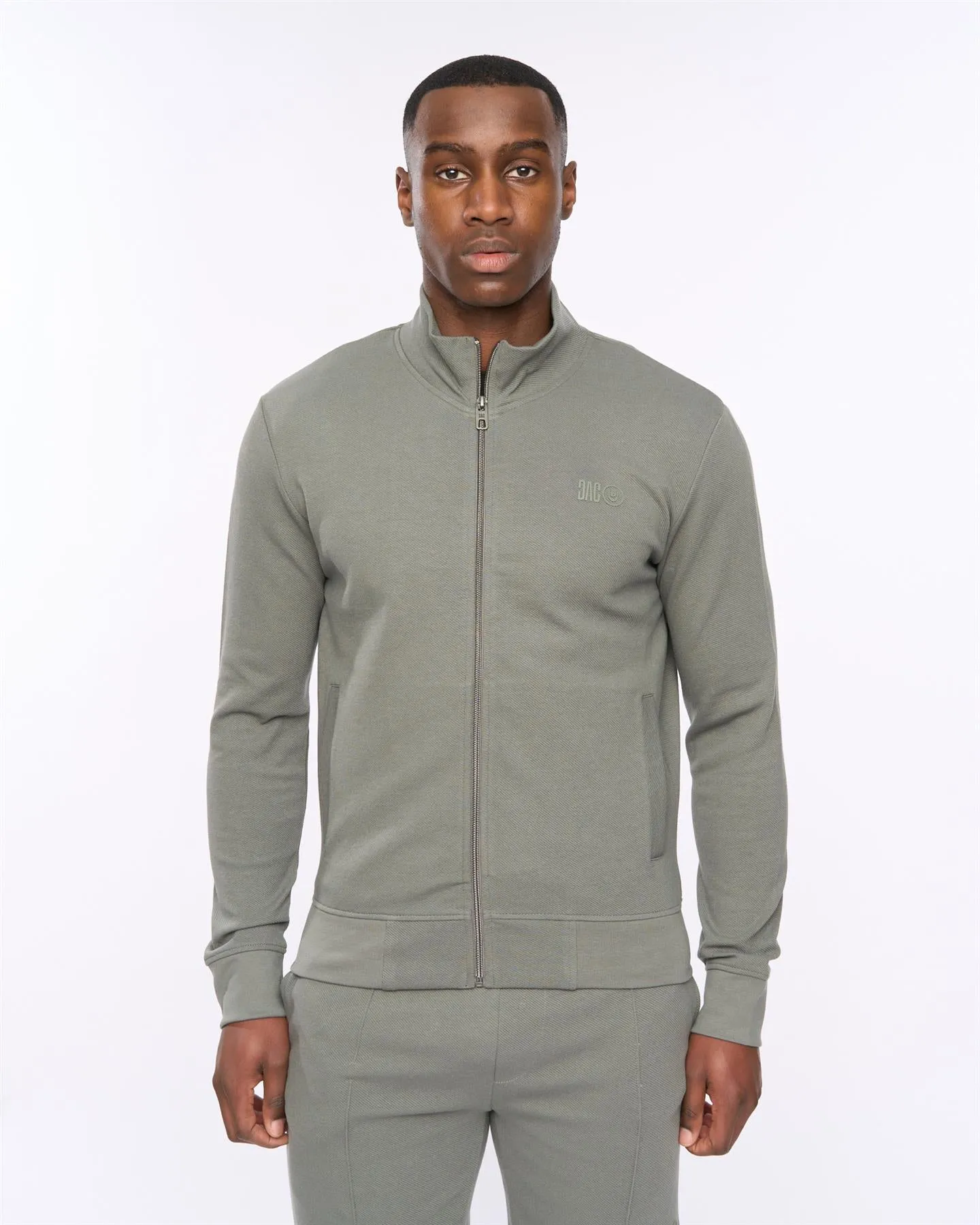 Mens Hannings Zip Thru Hoodie Olive