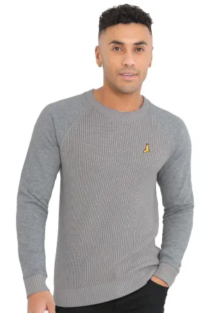Mens Medium Ribbed Crew Neck Jumper
