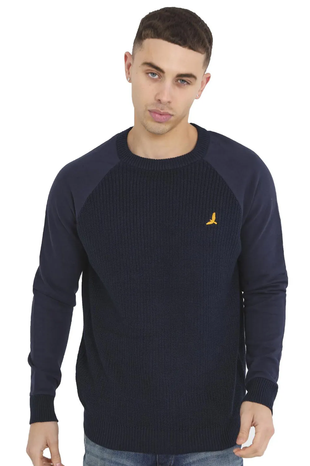 Mens Medium Ribbed Crew Neck Jumper