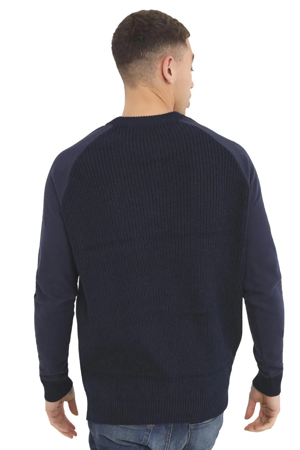 Mens Medium Ribbed Crew Neck Jumper