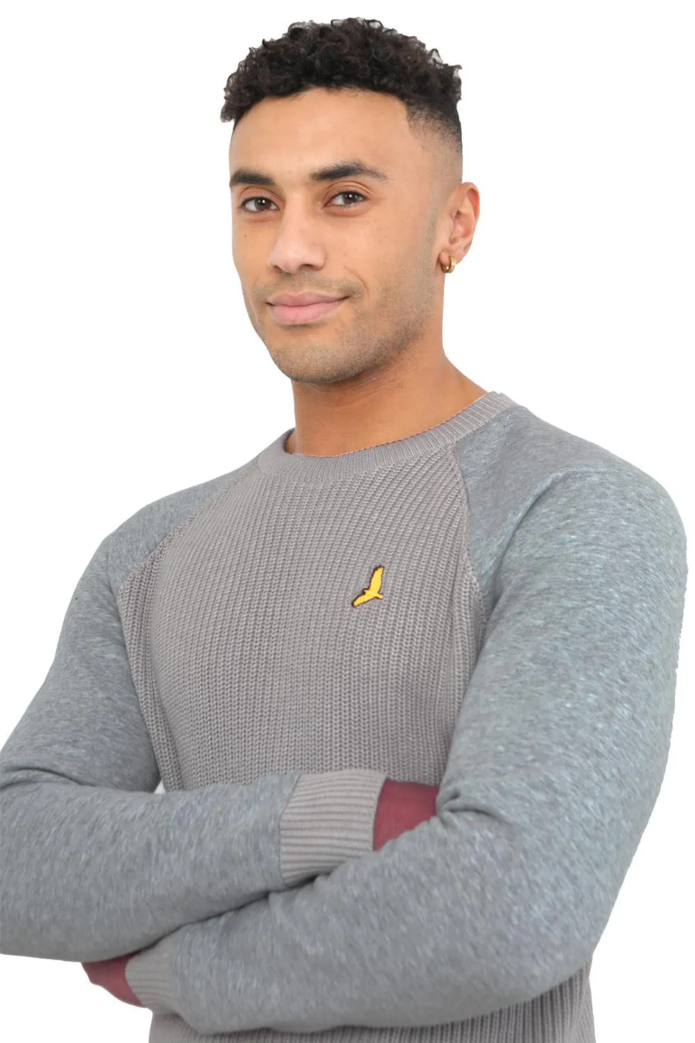 Mens Medium Ribbed Crew Neck Jumper