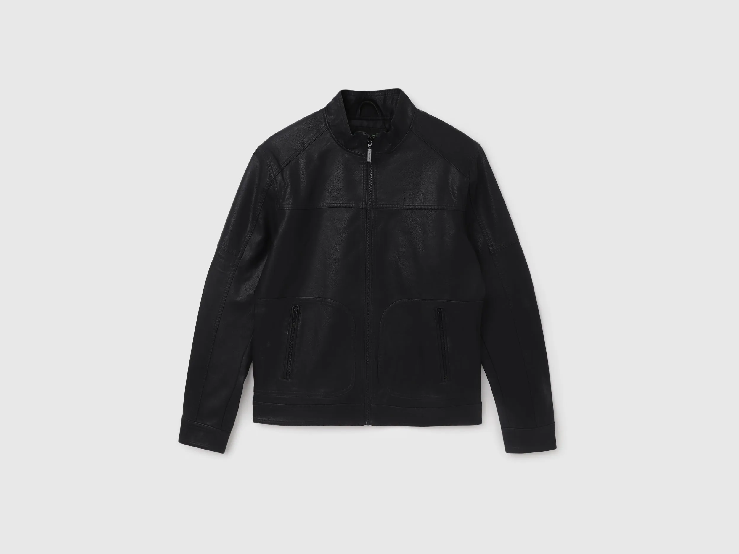Men's Regular Fit Band Collar Textured Jacket