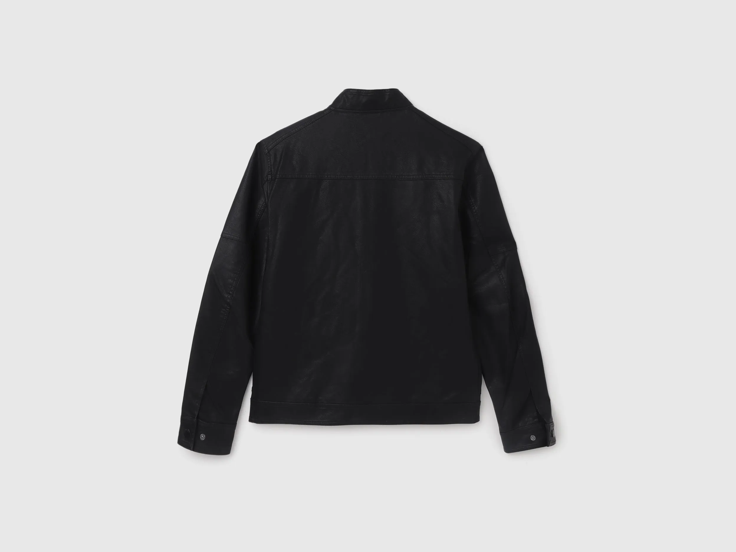 Men's Regular Fit Band Collar Textured Jacket
