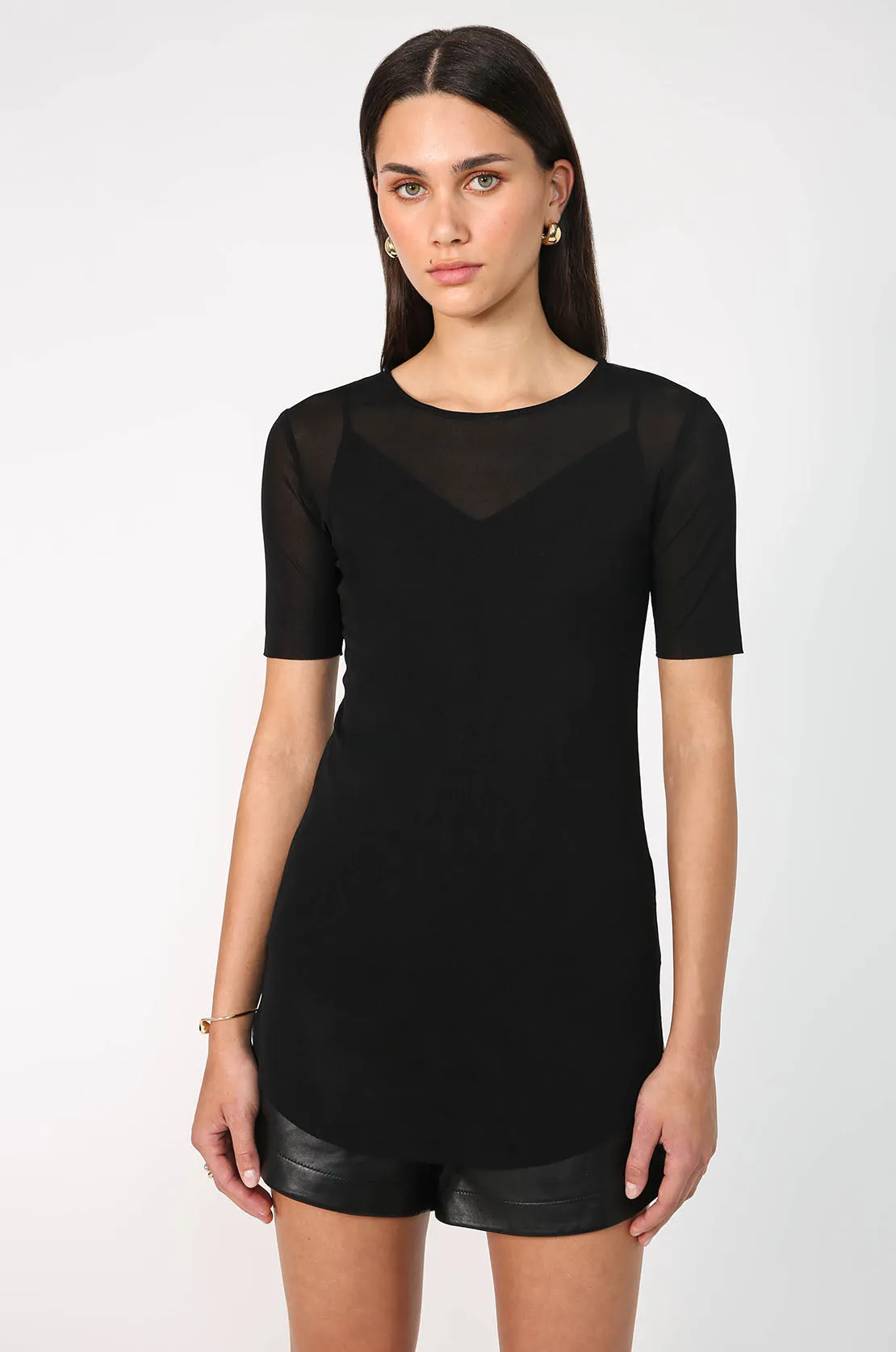 mesh tee skin / black
