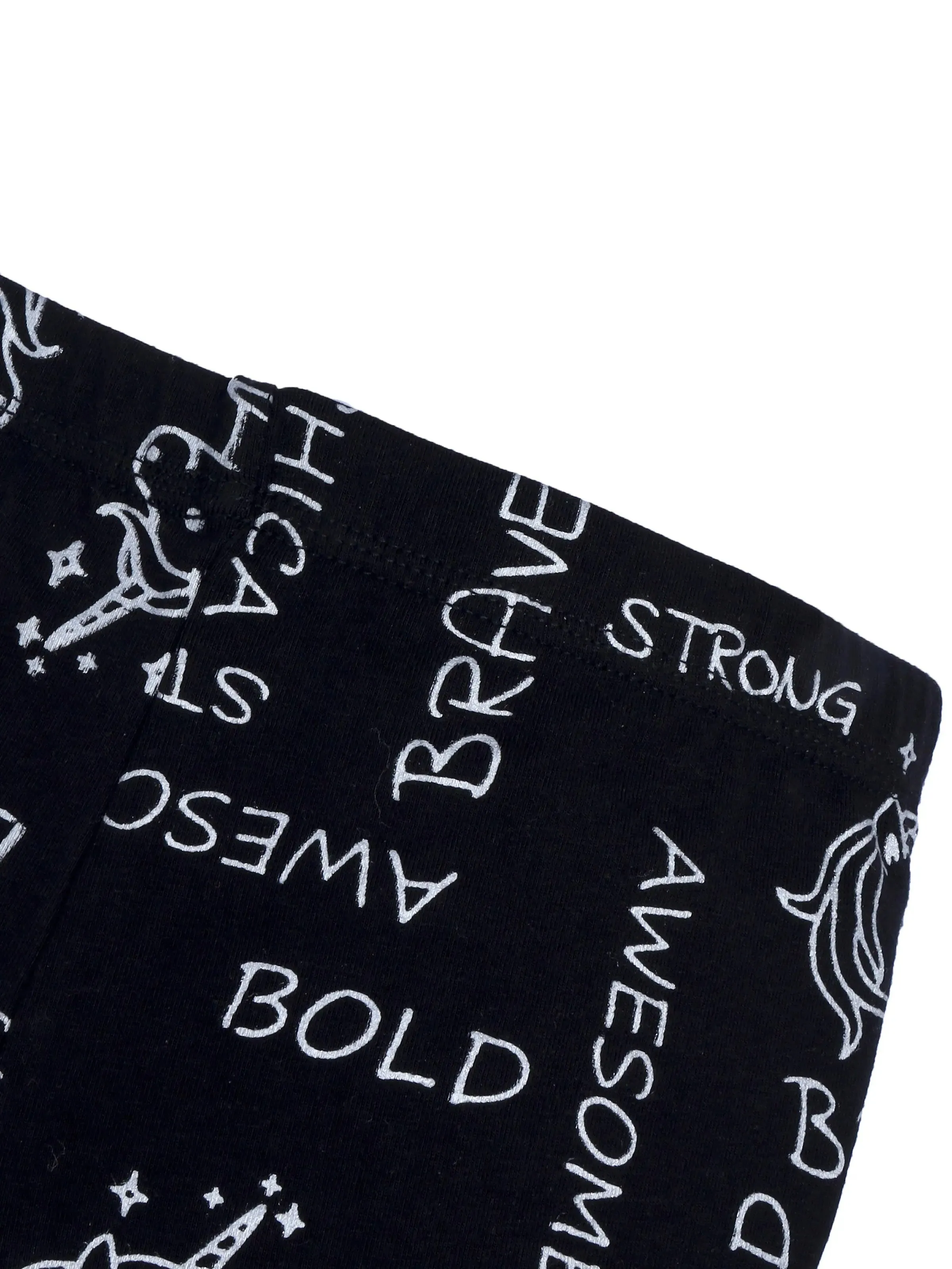 Metallic Print Black & Silver Cycling Shorts.