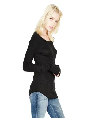 Michael Lauren Alick L/S Crew Neck Top in Charcoal