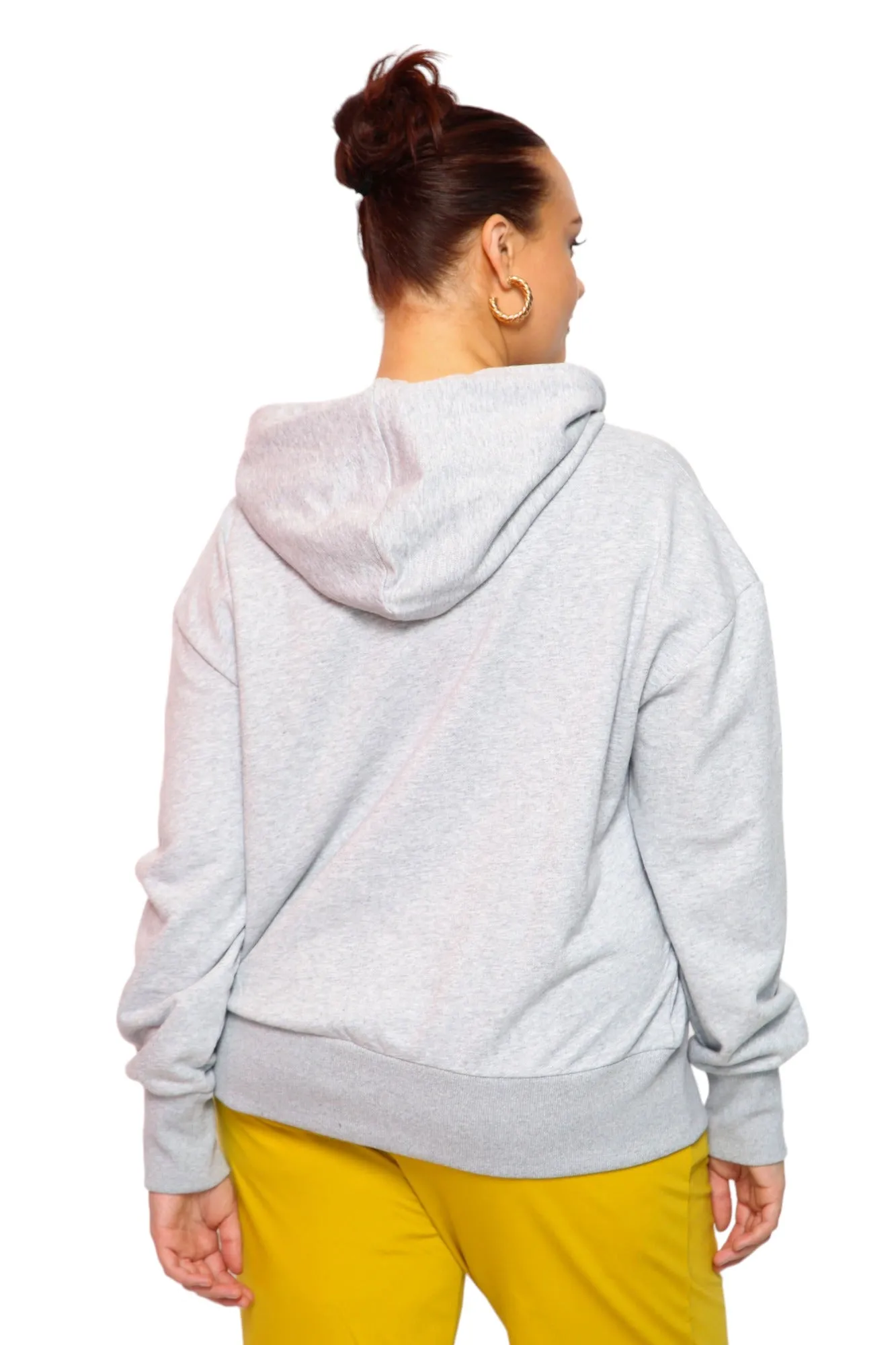 Miracles Manifester Embroidered Zip Hoodie - Light Grey