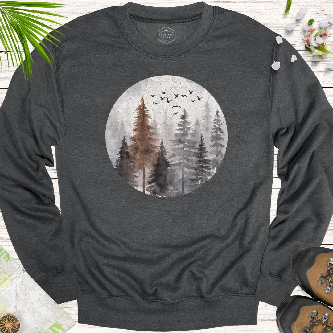 Misty Forest Unisex Crewneck Sweatshirt