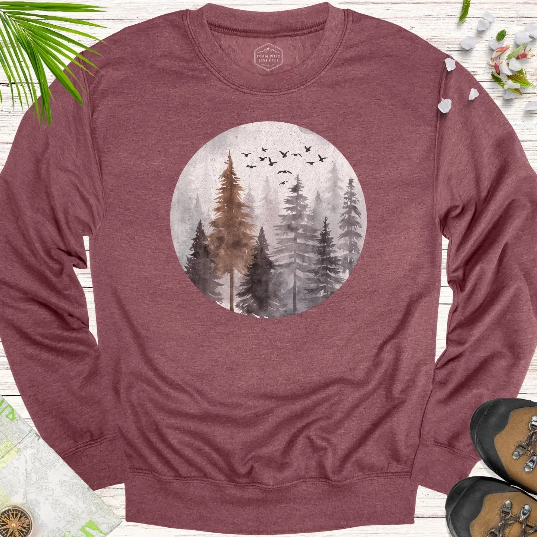 Misty Forest Unisex Crewneck Sweatshirt