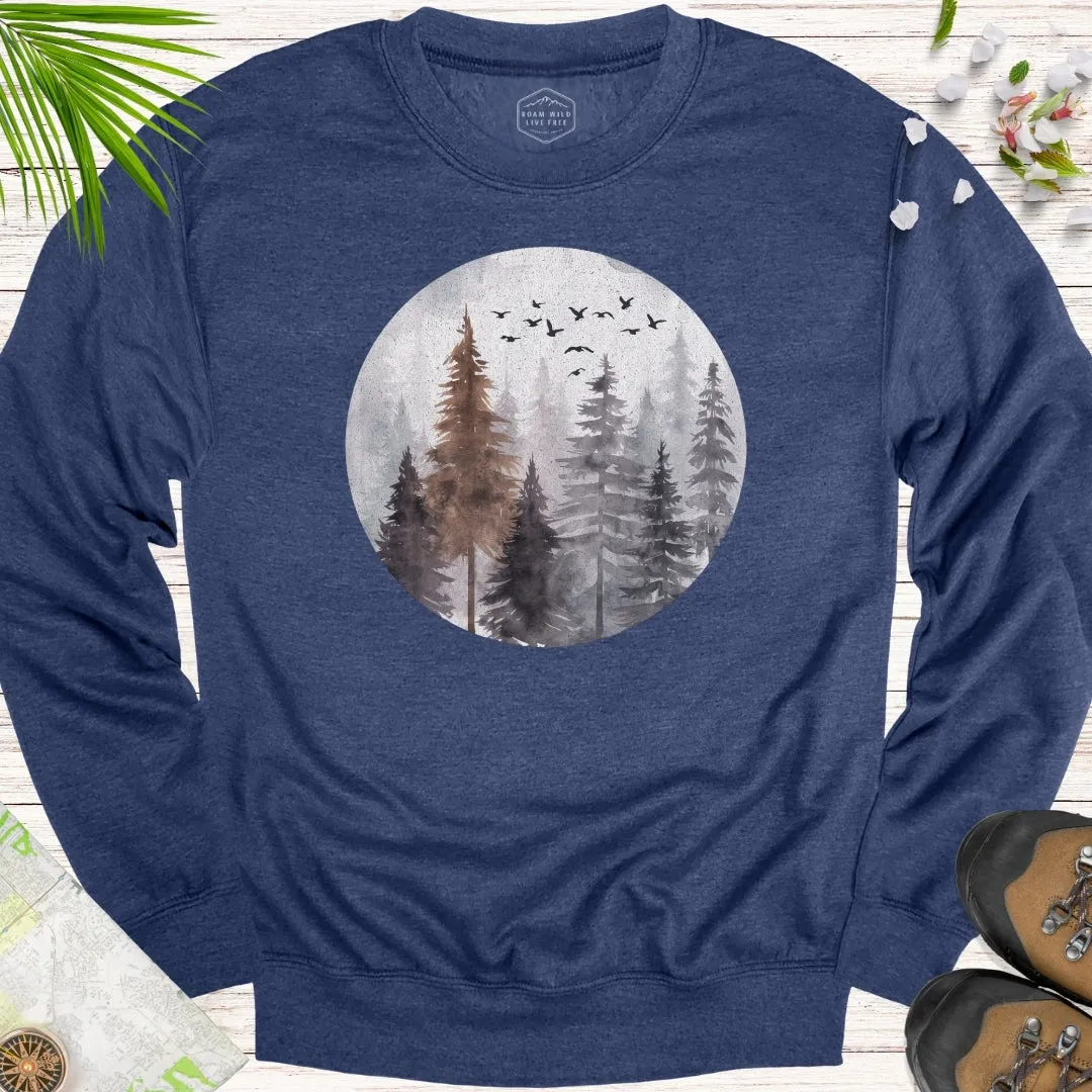 Misty Forest Unisex Crewneck Sweatshirt