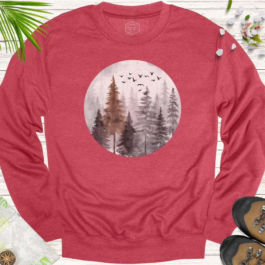 Misty Forest Unisex Crewneck Sweatshirt