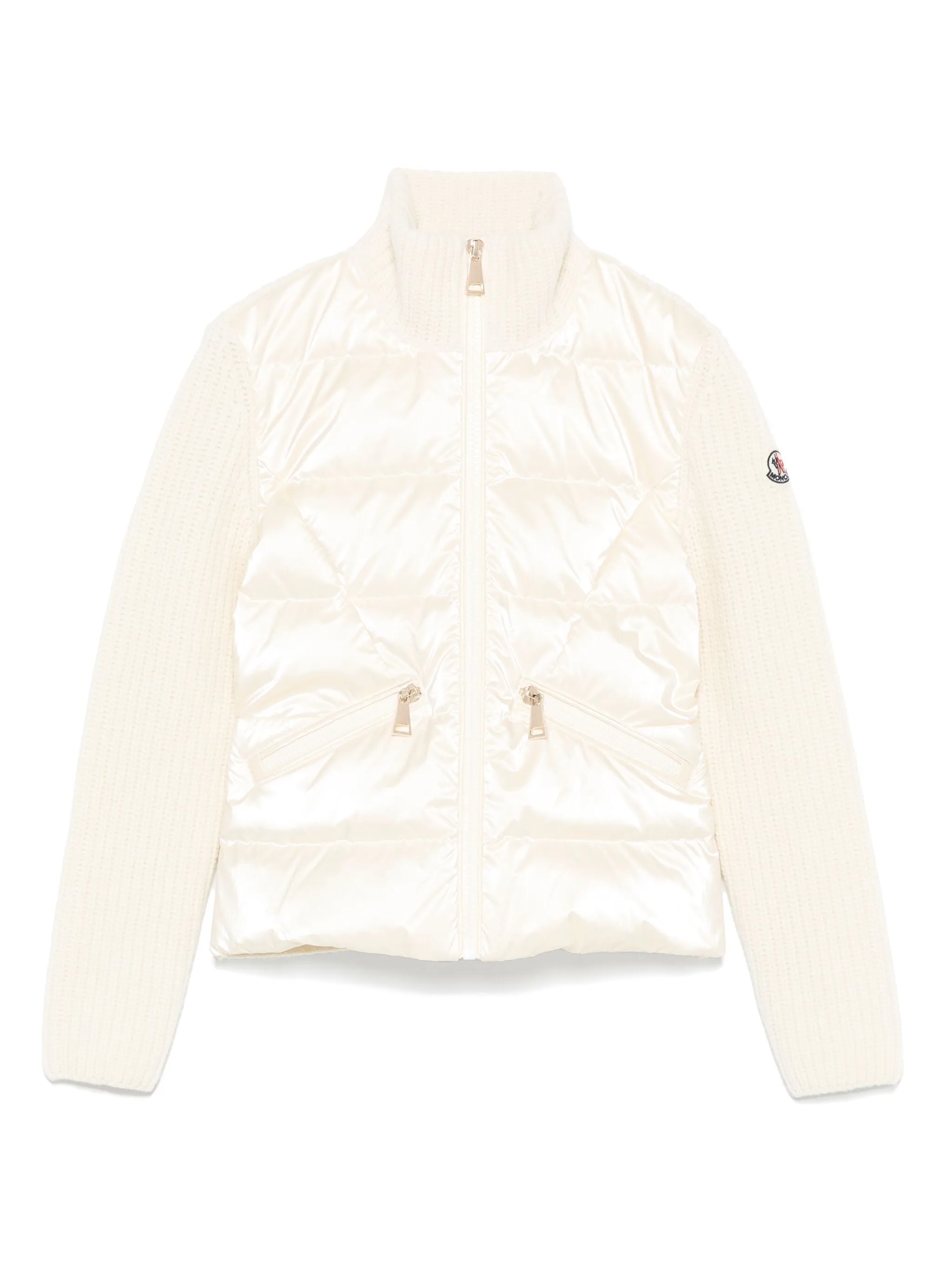 MONCLER KIDS Girls Panelled Cardigan White