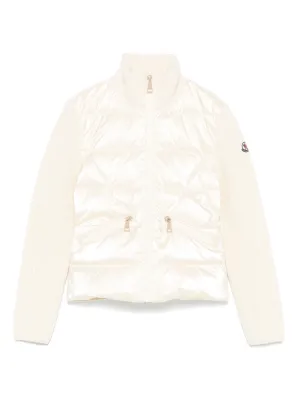 MONCLER KIDS Girls Panelled Cardigan White