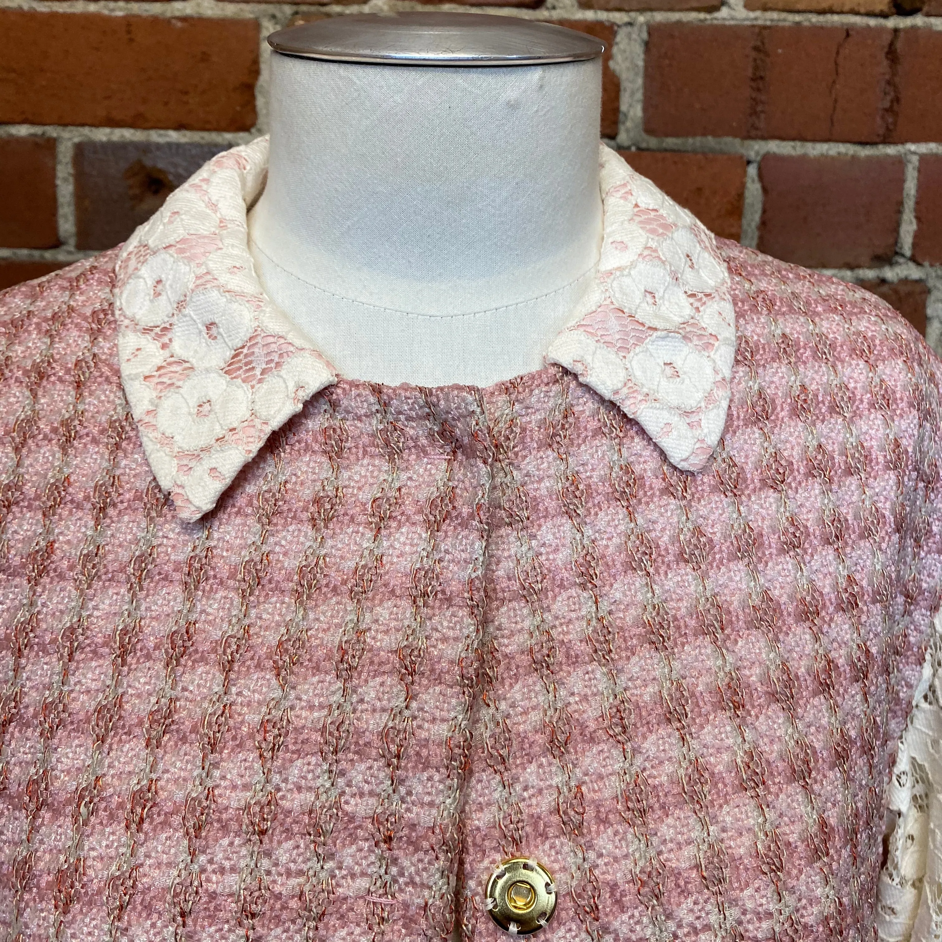 MOSCHINO woven raffia and lace jacket