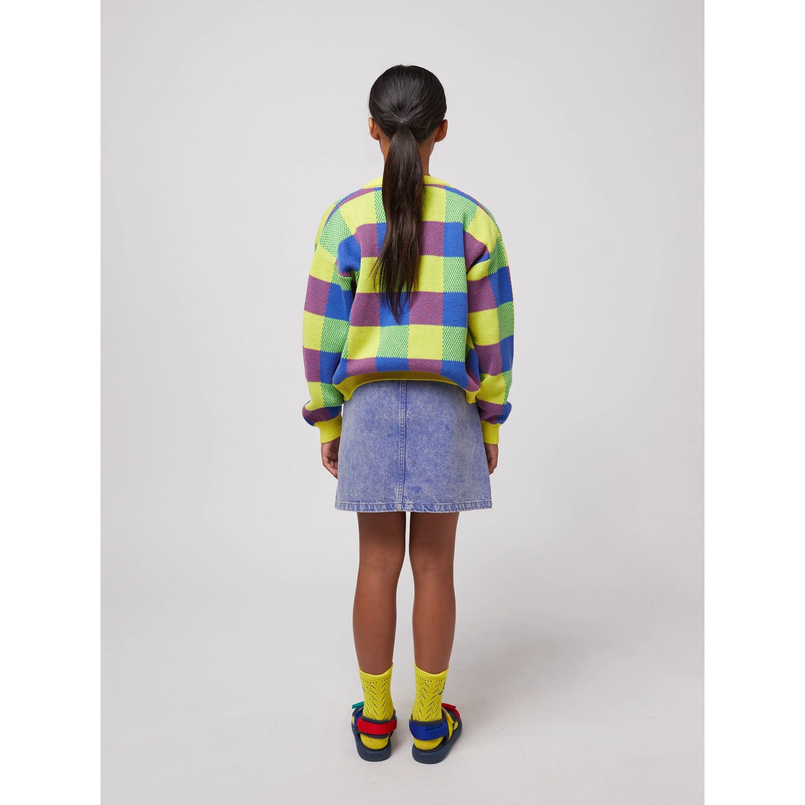 Multicolor Vichy Jacquard Cardigan