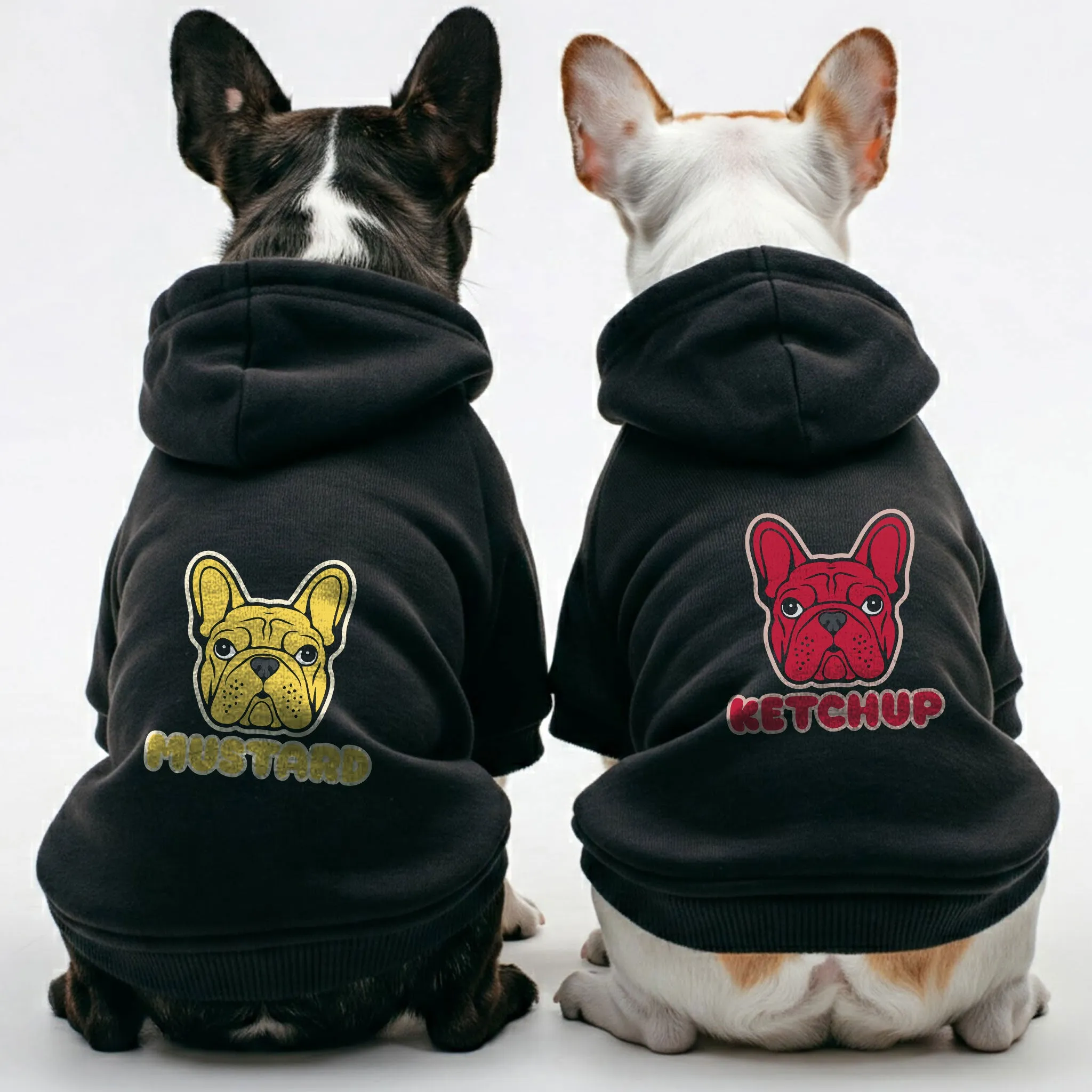 Mustard and Ketchup - Matching French Bulldog Hoodies – Stylish, Cozy & Personalized!